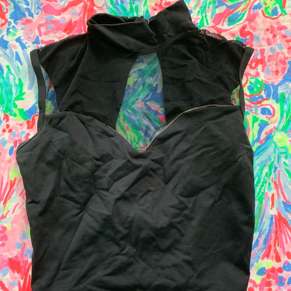 Black dance crop top